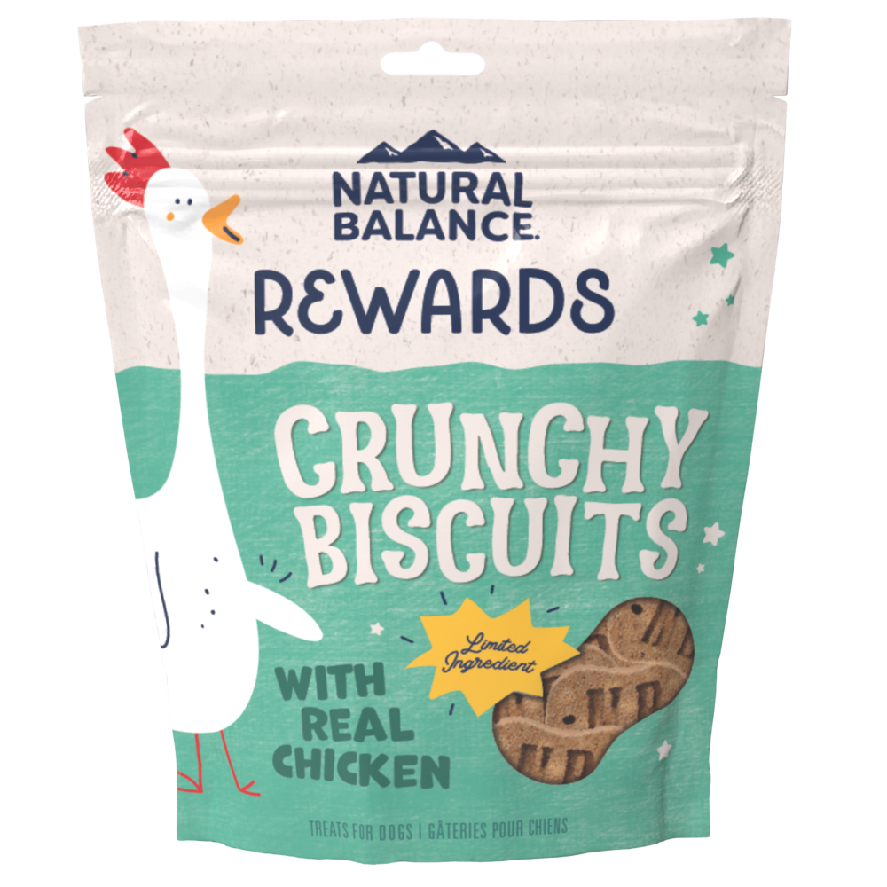 Natural Balance Rewards Crunchy Biscuits Dog Treats for Small Breeds with Real Chicken