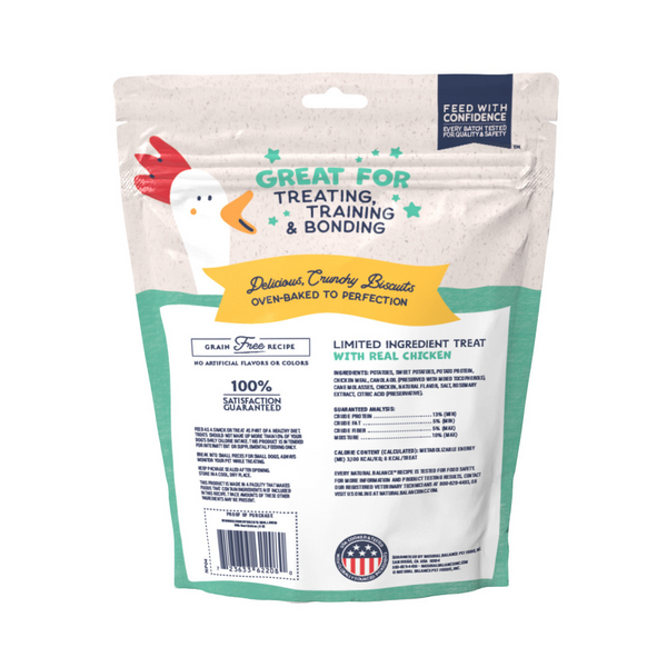 Natural Balance Rewards Crunchy Biscuits Dog Treats for Small Breeds with Real Chicken