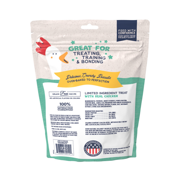 Natural Balance Rewards Crunchy Biscuits Dog Treats for Small Breeds with Real Chicken