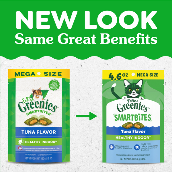 Greenies Feline SmartBites Healthy Indoor Natural Tuna Flavor Soft & Crunchy Adult Cat Treats