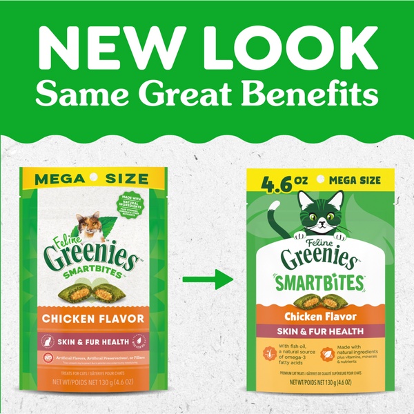 Greenies Smartbites Skin and Fur Chicken Cat Treats