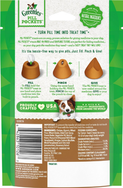 Greenies Pill Pockets Canine Peanut Butter Dog Treats