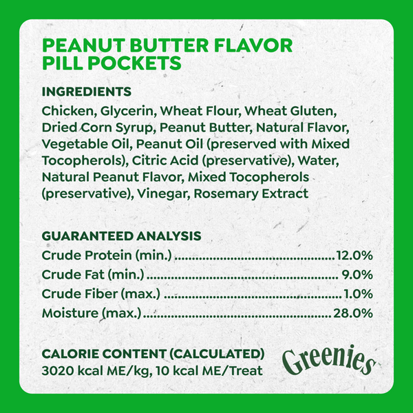Greenies Pill Pockets Canine Peanut Butter Dog Treats