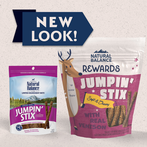 Natural Balance Rewards Jumpin' Stix Dog Treats with Real Venison