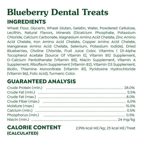 Greenies Teenie Blueberry Dental Dog Chews