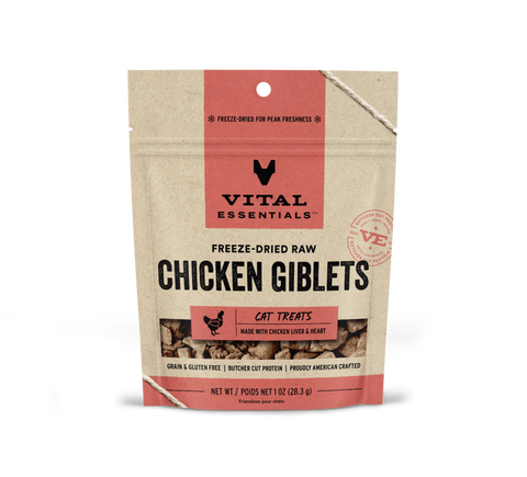 Vital Essentials Vital Cat Freeze Dried Grain Free Chicken Giblets Cat Treats