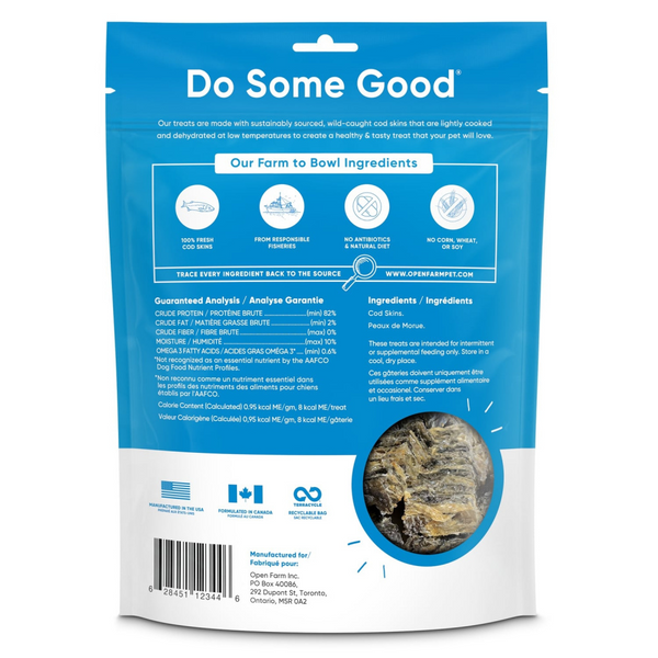 Open Farm Dehydrated Cod Skins Dog Treats