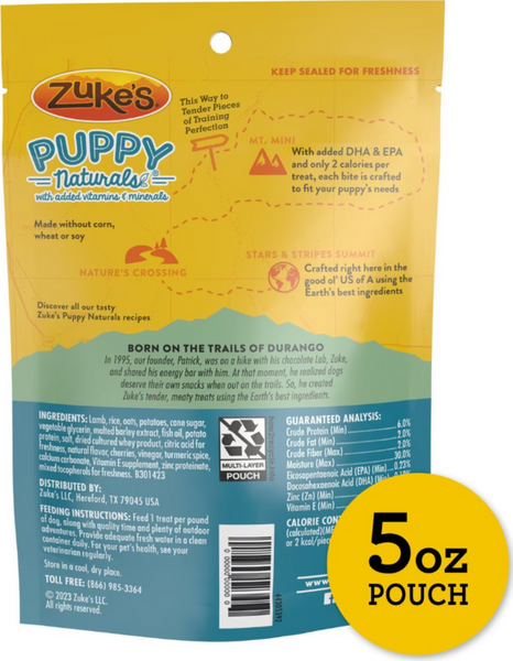 Zukes Puppy Naturals Grain Free Lamb Dog Treats