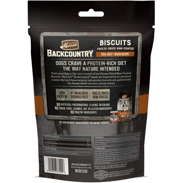 Merrick Backcountry Raw Coated Beef and Bison Freeze Dried Dog Treats