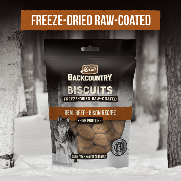 Merrick Backcountry Raw Coated Beef and Bison Freeze Dried Dog Treats