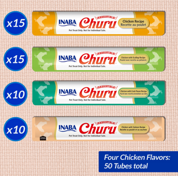 Inaba Churu Tuna & Chicken Puree Cat Treat Variety Pack