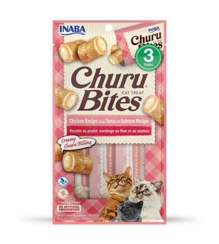 Inaba Cat Churu Bites Chicken Recipe Wraps Tuna With Salmon Recipe Cat Treats