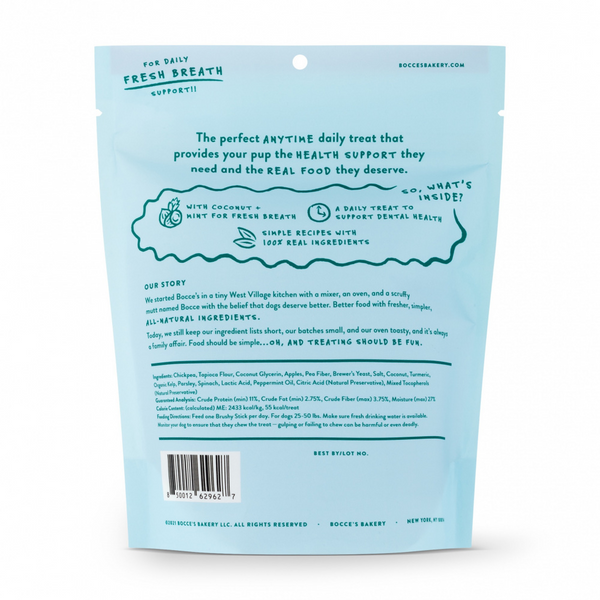 Bocce's Bakery Brushy Sticks Dental Bars Dog Treats