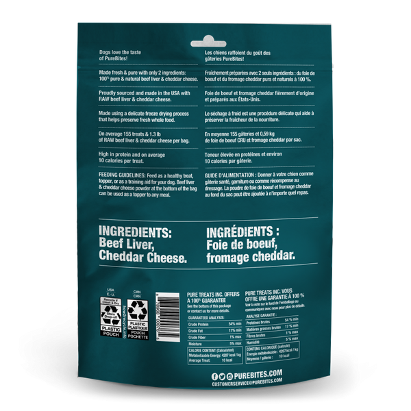 PureBites Freeze Dried Beef & Cheese Dog Treats