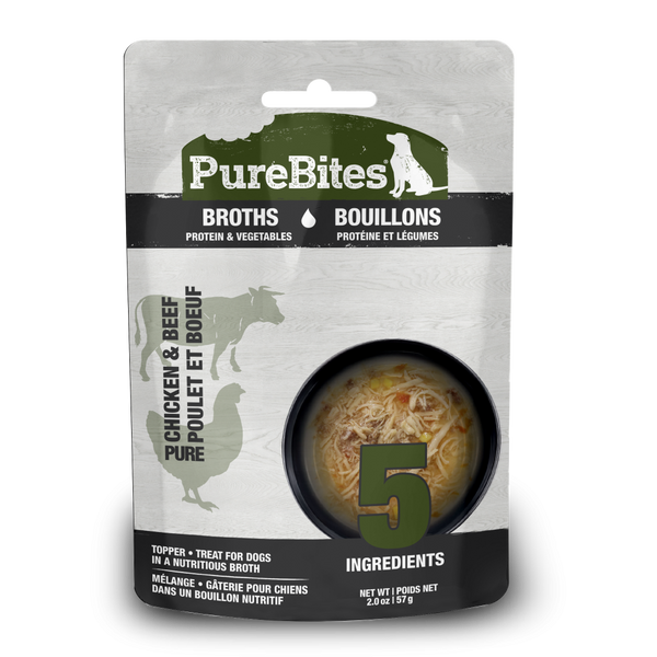 PureBites Broths Dog Treat Topper Chicken, Beef & Vegetables