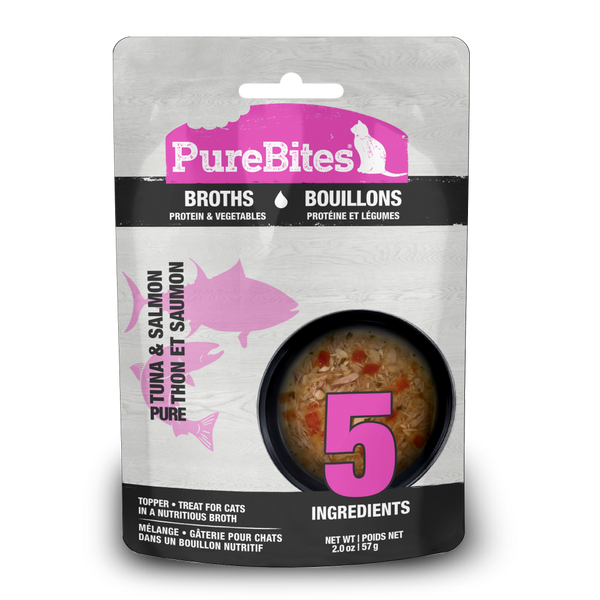 PureBites Broths Tuna, Salmon & Vegetables Cat Treat/Topper