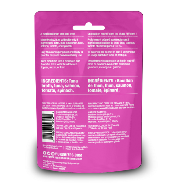 PureBites Broths Tuna, Salmon & Vegetables Cat Treat/Topper