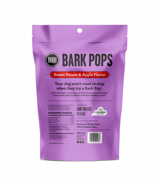 BIXBI Bark Pops Sweet Potato and Apple Dog Treats