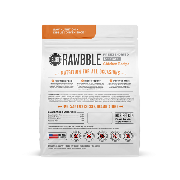 Bixbi Rawbble Chicken Freeze Dried for Cats