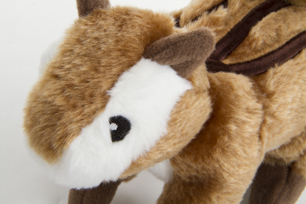 Go Dog Wildlife Chipmunk with Chew Guard Technology Durable Plush Squeaker Dog Toy