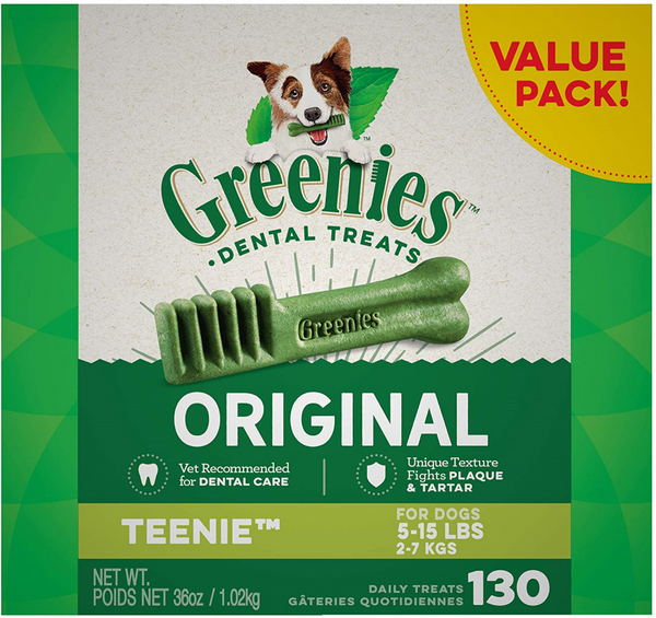 Greenies Adult Natural Dental Dog Treats Teenie Size, Original Flavor