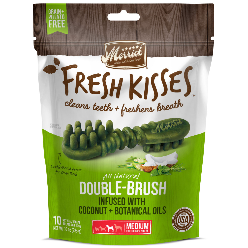 Merrick Fresh Kisses Coconut Oil and Botanics Dental Dog Chews Medium
