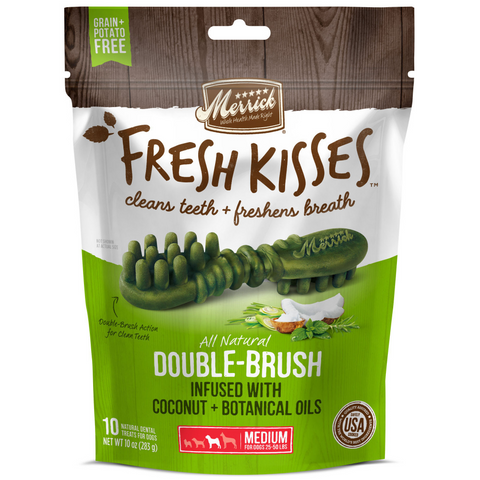 Merrick Fresh Kisses Coconut Oil and Botanics Dental Dog Chews Medium