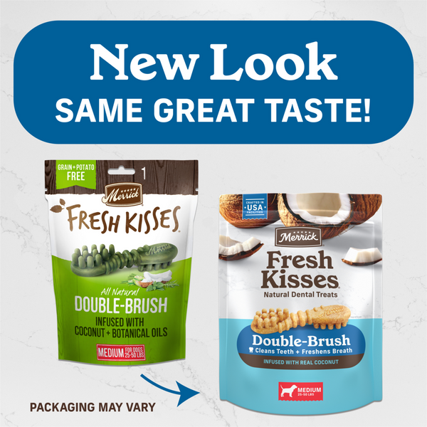 Merrick Fresh Kisses Coconut Oil and Botanics Dental Dog Chews Medium