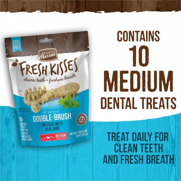 Merrick Fresh Kisses Mint Dental Dog Chews Medium
