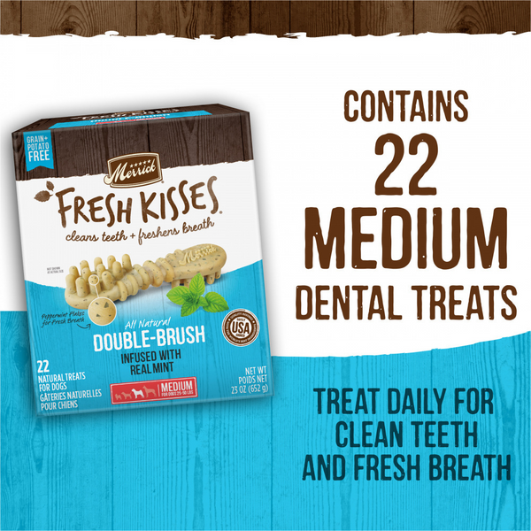 Merrick Fresh Kisses Mint Dental Dog Chews Medium