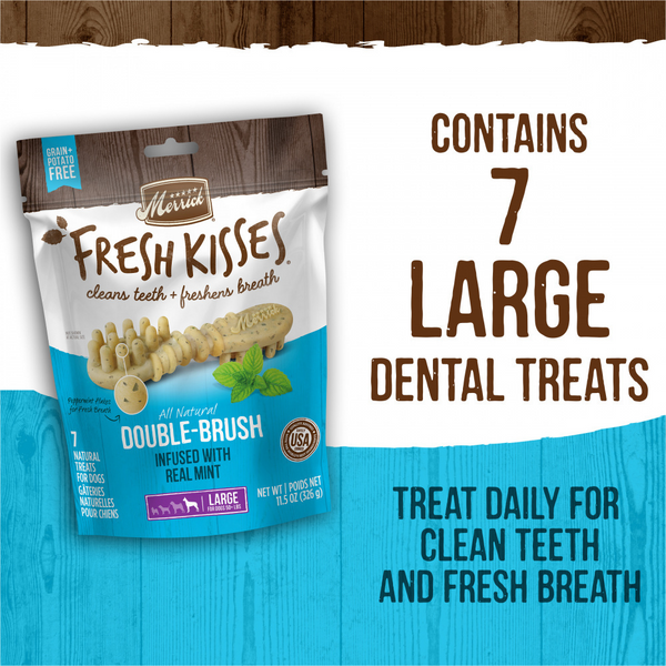Merrick Fresh Kisses Mint Dental Dog Chews Large