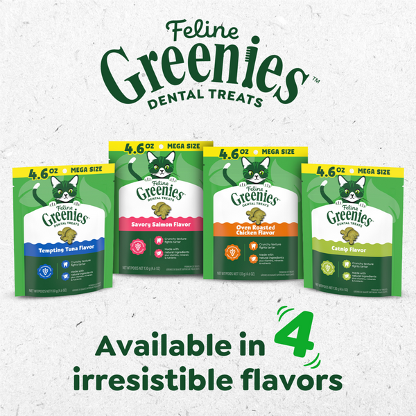 Feline Greenies Adult Dental Oven Roasted Chicken Flavor Cat Treats