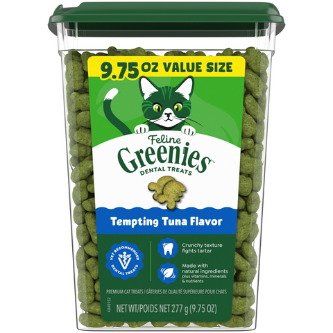 Feline Greenies Adult Dental Tempting Tuna Flavor Cat Treats