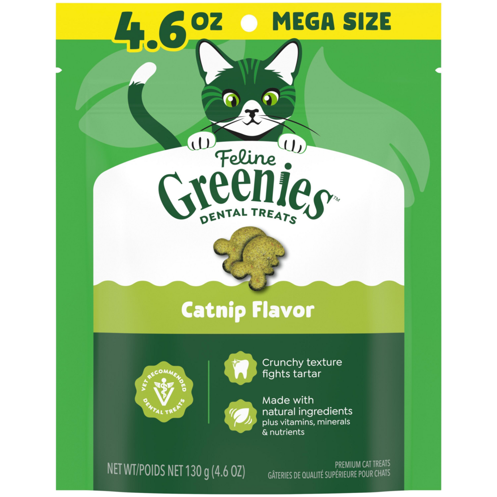 Feline Greenies Adult Natural Dental Care Catnip Flavor Cat Treats