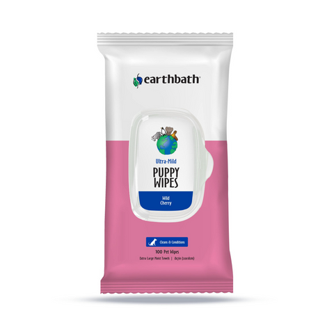 Earthbath Ultra-Mild Cleans & Conditions Puppy Wild Cherry Plant-Based Wipes