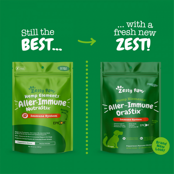 Zesty Paws Hemp Elements Aller-Immune Orastix Dental Chews for Dogs