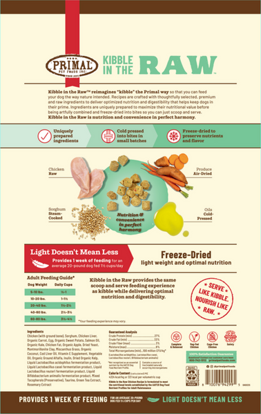 Primal Canine Chicken Recipe Kibble in the Raw