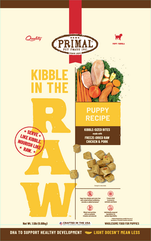 Primal Canine Puppy Recipe Kibble in the Raw