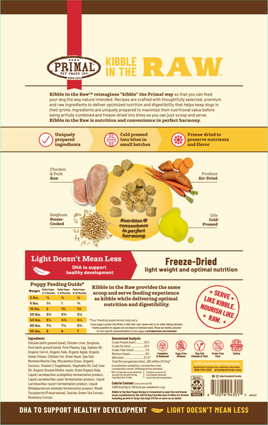 Primal Canine Puppy Recipe Kibble in the Raw