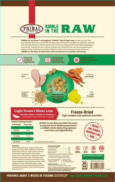 Primal Canine Small Breed Recipe Kibble in the Raw