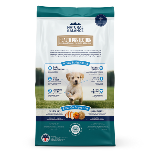 Natural Balance Health Protection Puppy Dry Dog Food, Chicken, Brown Rice & Pumpkin Recipe