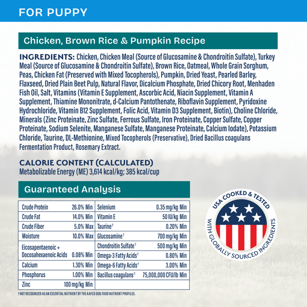 Natural Balance Health Protection Puppy Dry Dog Food, Chicken, Brown Rice & Pumpkin Recipe
