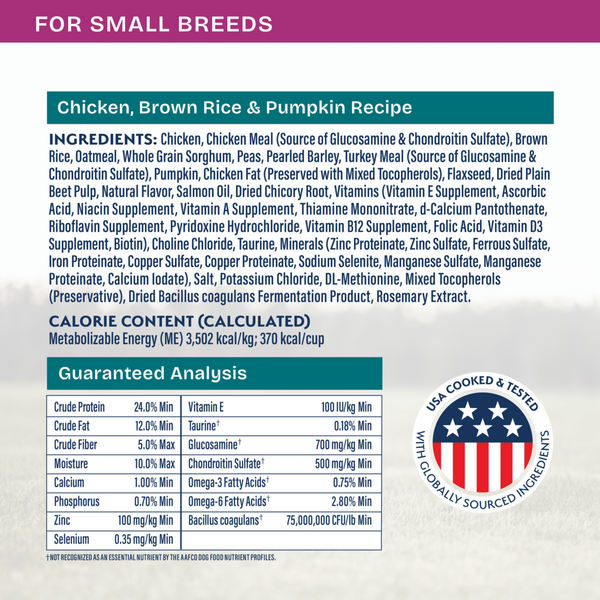 Natural Balance Health Protection Small Breed Dry Dog Food, Chicken, Brown Rice & Pumpkin Recipe