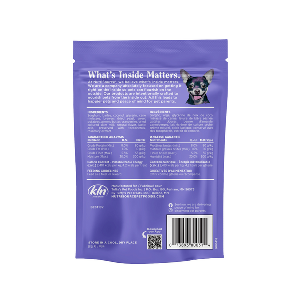 NutriSource Cranberry Almond Butter Nutty Butter Dog Bites