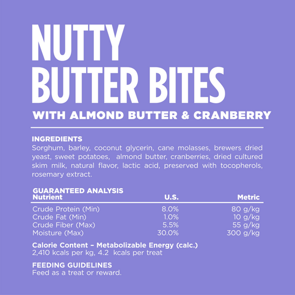NutriSource Cranberry Almond Butter Nutty Butter Dog Bites