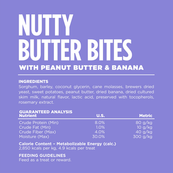 NutriSource Banana Peanut Butter Nutty Butter Dog Bites