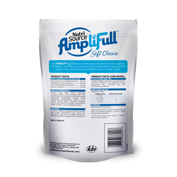 NutriSource AmpliFull Mobility Dog Soft Chew Supplement