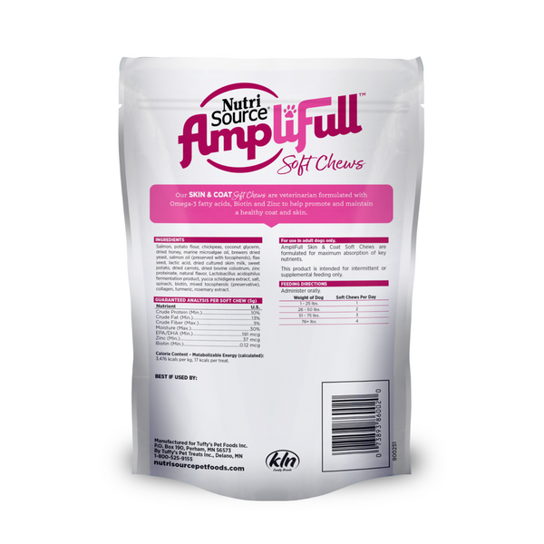 NutriSource AmpliFull Skin & Coat Dog Soft Chew Supplement