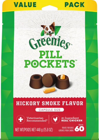 Greenies Pill Pockets Canine Hickory Smoke Flavor Dog Treats Capsule