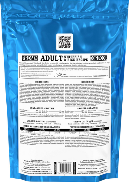 Fromm Classic Whitefish & Rice Dog Food